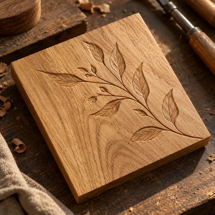 Detalle botánico grabado sobre madera; imagen conceptual.